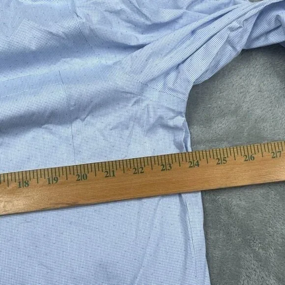 Calvin Klein Regular Fit Wrinkle Free Stretch Dress Shirt L Blue 6871 - Picture 7 of 9